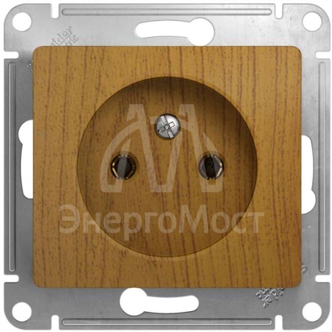 Механизм розетки 1-м СП Glossa 16А IP20 без заземл. дер. дуб SchE GSL000541