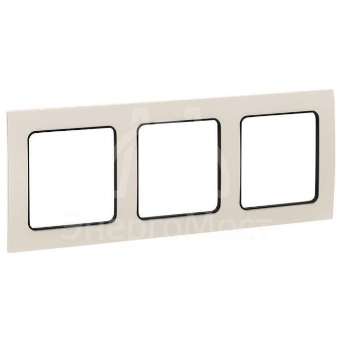 Рамка 3-м Стокгольм бел. с линией цвета черн. PROxima EKF EZM-G-304-20