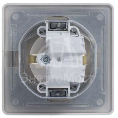 Розетка 1-м СП Glossa 16А IP44 с защ. крышкой защ. шторки с заземл. в сборе перламутр SchE GSL000648