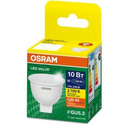 Лампа светодиодная LED G4 Value LVMR16100 10W/927 CRI95 10Вт 2700К 1000лм рефлектор матов. GU5.3 170-250В OSRAM 4058075582873