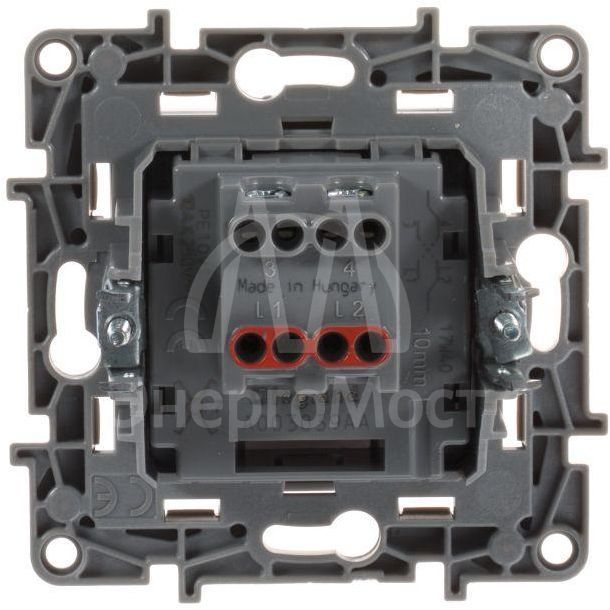 Механизм переключателя промежуточного 1-кл. СП Etika 10А IP20 250В 10AX винт. клеммы бел. Leg 672209