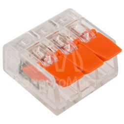 Клемма компактная многоразовая 3-проводная 0.14-4.0 кв.мм (уп.50шт) Rexant 07-5203