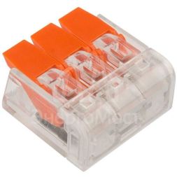 Клемма компактная многоразовая 3-проводная 0.14-4.0 кв.мм (уп.50шт) Rexant 07-5203