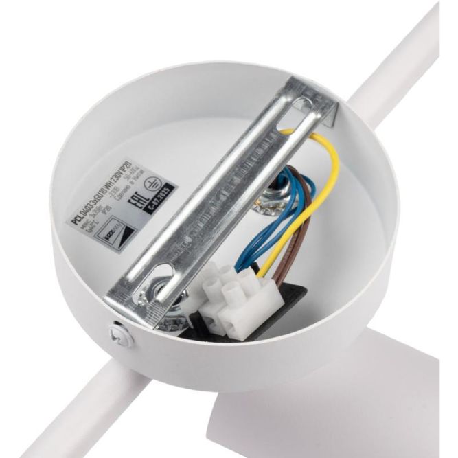 Светильник PCL-0403 3xGU10 IP20 230В WH настен./потолочн. декор. под лампу JazzWay 5066663