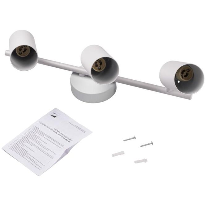 Светильник PCL-0403 3xGU10 IP20 230В WH настен./потолочн. декор. под лампу JazzWay 5066663