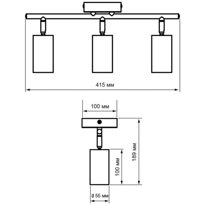 Светильник PCL-0403 3xGU10 IP20 230В WH настен./потолочн. декор. под лампу JazzWay 5066663
