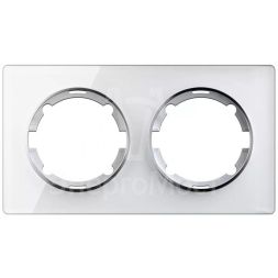 Рамка 2-м Garda горизонт. стеклянная бел. 2E52201300 OneKeyElectro 2234925