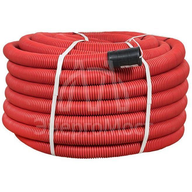 Труба гофрированная двустенная ПНД гибкая d50мм с протяжкой SN13 красн. (уп.50м) PROxima EKF tg2st-50-50m