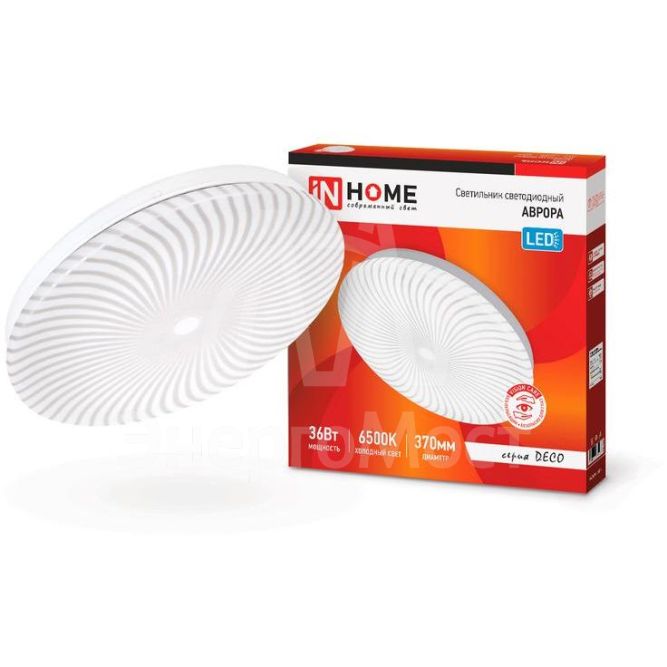 Светильник светодиодный DECO АВРОРА 36Вт 230В 6500К 2340лм 370х50мм IN HOME 4690612037417