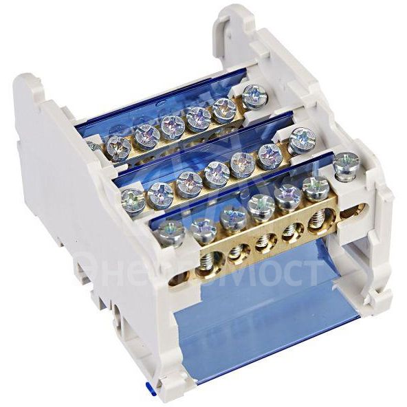 Шина на DIN-рейку в корпусе (кросс-модуль) ШНК 4х7 3L+PEN IEK YND10-4-07-100