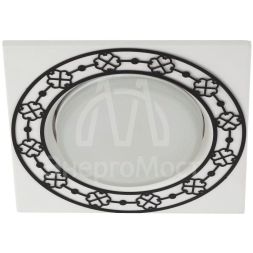 Светильник KL78 WH/BK 13Вт GX53 220В точечный квадрат бел./черн. ЭРА Б0037367