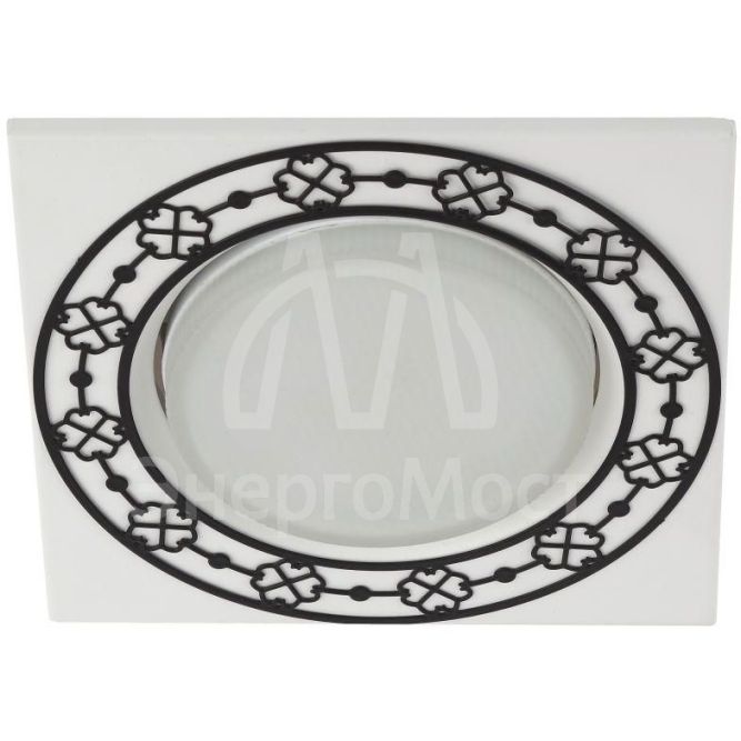 Светильник KL78 WH/BK 13Вт GX53 220В точечный квадрат бел./черн. ЭРА Б0037367