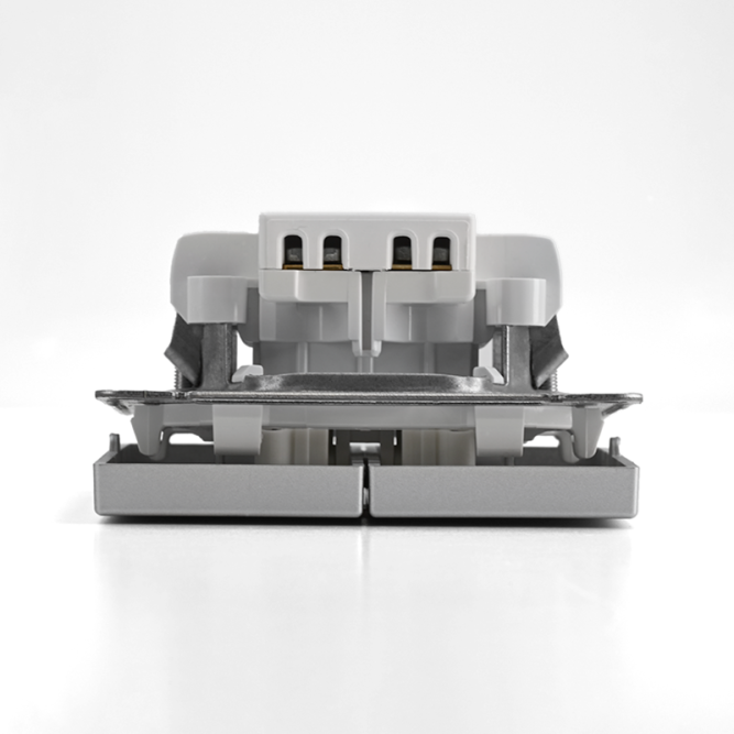 Выключатель 2-кл. ArtGallery (сх. 5) 10AX механизм алюм. SE GAL000351