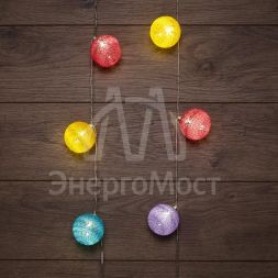 Фонарики тайские &amp;quot;Фейерверк&amp;quot; 1.5м 10LED тепл. бел. питание 2хАА (батарейки не в комплекте) провод прозр. ПВХ NEON-NIGHT 303-099