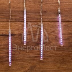 Электроукрашение &amp;quot;Тающая сосулька&amp;quot; 4х14LED 0.5м 24В IP20 бел.; черн. провод NEON-NIGHT 256-317-6