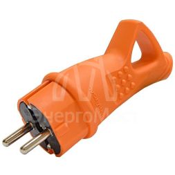 Вилка электрическая 1-м с ушком каучук оранж. Universal 3030