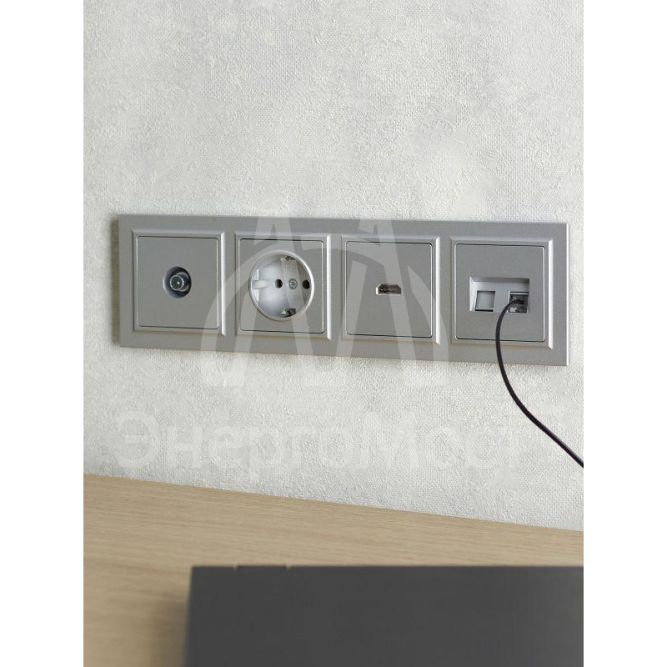 Рамка 4-м BRITE РУ-4-БрА алюм. IEK BR-M42-K47