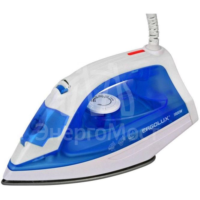 Утюг паровой ELX-SI04-C35 1800Вт электр. 220-240В тефлон син./бел. Ergoluxe 13975