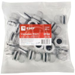Сальник PG21 IP54 d отв. 27мм/d провод. 13-18мм PROxima EKF plc-pg-21-r