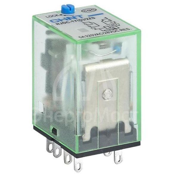 Реле промежуточное с кнопкой тестирования NJDC-17(D)/4ZS 4 конт. с инд. LED 3А AC 220В CHINT 651069