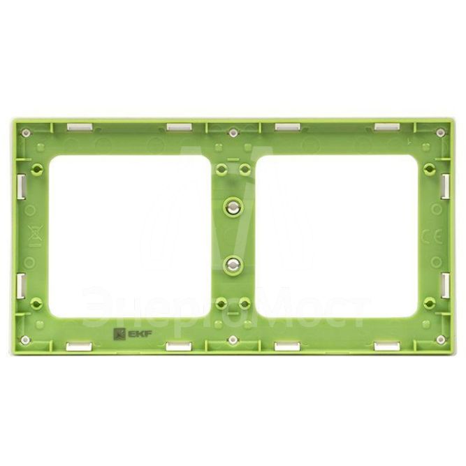 Рамка 2-м Стокгольм бел. с линией цвета зел. PROxima EKF EXM-G-303-20
