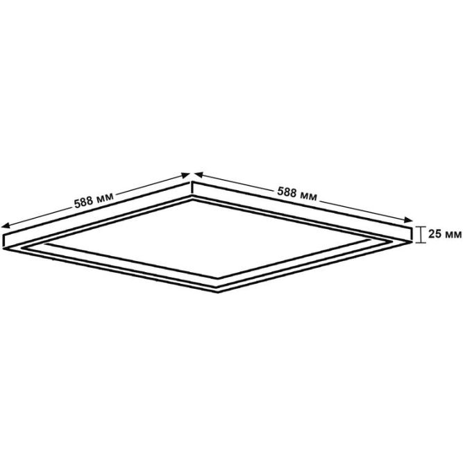 Светильник светодиодный ДВО PPL 588/G OPAL 40Вт 4000К IP40 588х588х25мм BLACK Грильято Pro JazzWay 5062023
