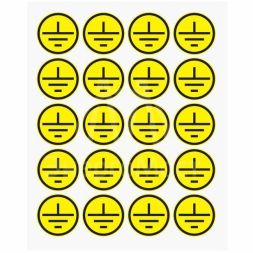 Наклейка знак электробезопасности &amp;quot;Заземление&amp;quot; d20мм (20шт на листе) Rexant 56-0010