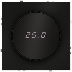 Терморегулятор электронный S70 с индикацией и датчиком для теплого пола механизм черн. матов. Voltum VLS070108