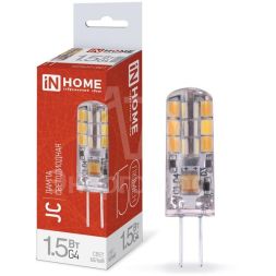 Лампа светодиодная LED-JC 1.5Вт 12В 4000К нейтр. бел. G4 150лм IN HOME 4690612035963