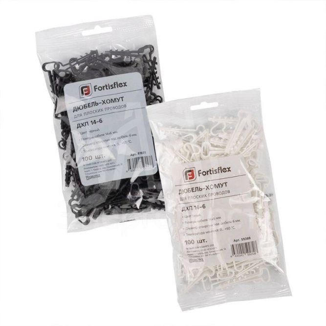 Дюбель-хомут ДХП 10-5 нейлон бел. (уп.100шт) Fortisflex 59235