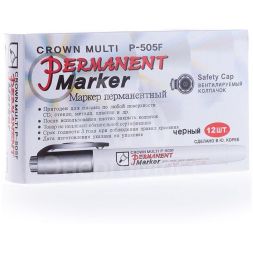 Маркер перманентный &amp;quot;Multi Marker Super Slim&amp;quot; 1мм пулевидный черн. Crown 08-8001