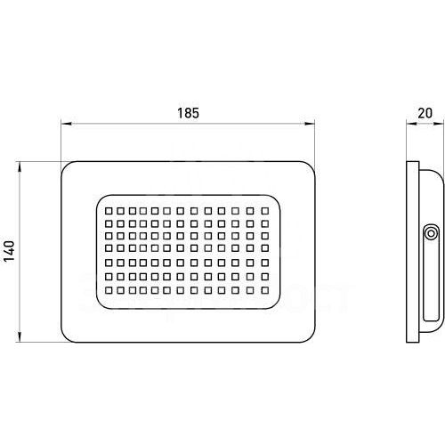 Прожектор светодиодный уличный LPR-023-0-65K-070 70Вт 6500К 5600лм 165х160х35 Эра Б0052025