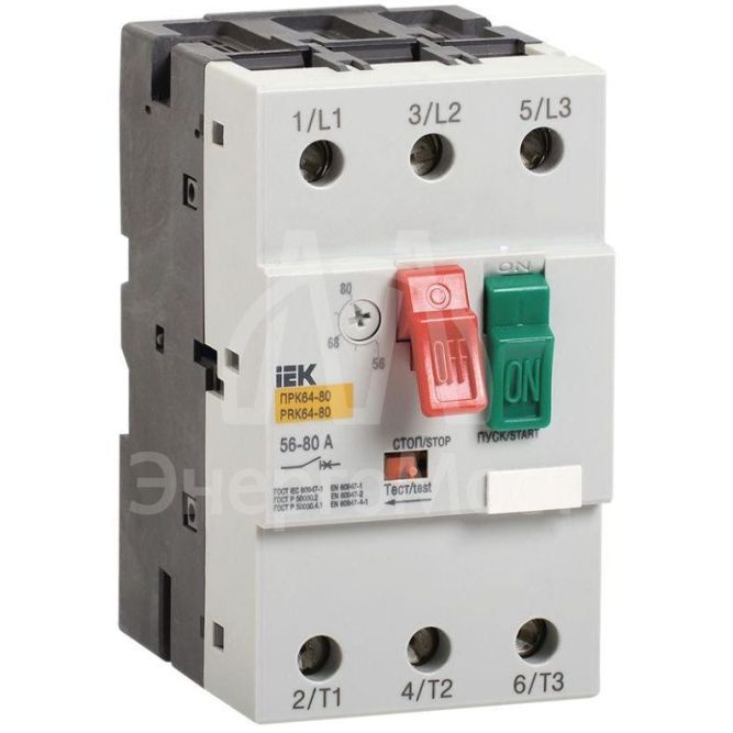 Пускатель ПРК64-63 In=64A Ir=40-63A Ue 660В IEK DMS22-63