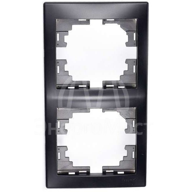 Рамка 2-м Мира вертикальная черн. бархат LEZARD 701-4200-152