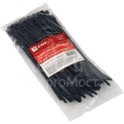 Хомут кабельный 4.8х200 нейл. черн. (уп.100шт) EKF plc-cb-4.8x200