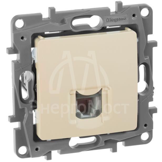 Механизм розетки телеф. 1-м СП Etika RJ11 сл. кость Leg 672340