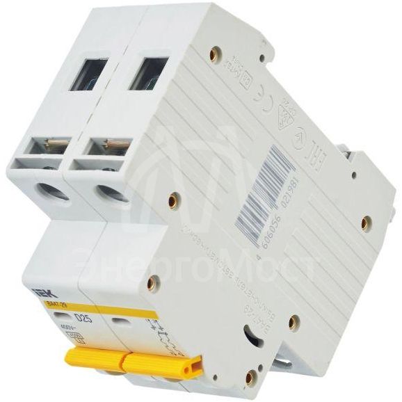 Выключатель автоматический модульный 2п D 25А 4.5кА ВА47-29 IEK MVA20-2-025-D