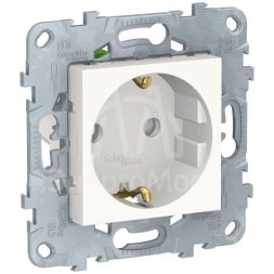 Механизм розетки UNICA NEW защ. шторки с заземл. с быстрозажим. клеммами 16А 250В бел. SchE NU505718