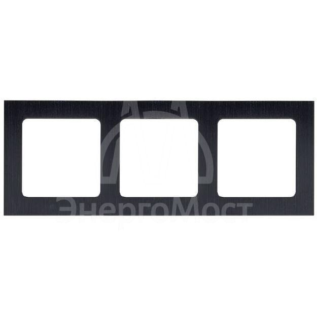 Рамка 3-м Стокгольм металл. черн. PROxima EKF EZM-G-304-10