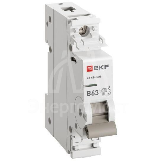 Выключатель автоматический 1п B 63А 4.5кА ВА 47-63N PROxima EKF M634163B