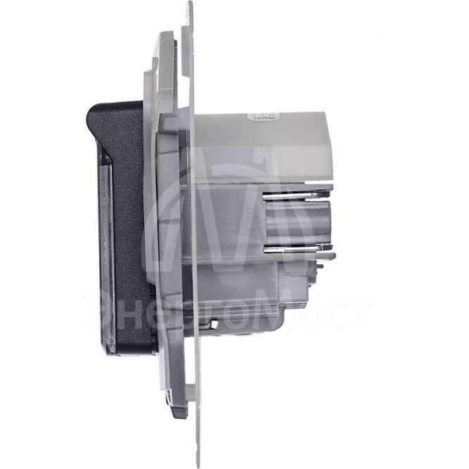 Розетка 1-м СП Inspiria 16А IP44 250В 2P+E защ. шторки с крышкой немецк. стандарт антрацит Leg 673743