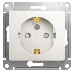 Механизм розетки 1-м Glossa 16А защ. шторки с заземл. перламутр SchE GSL000645