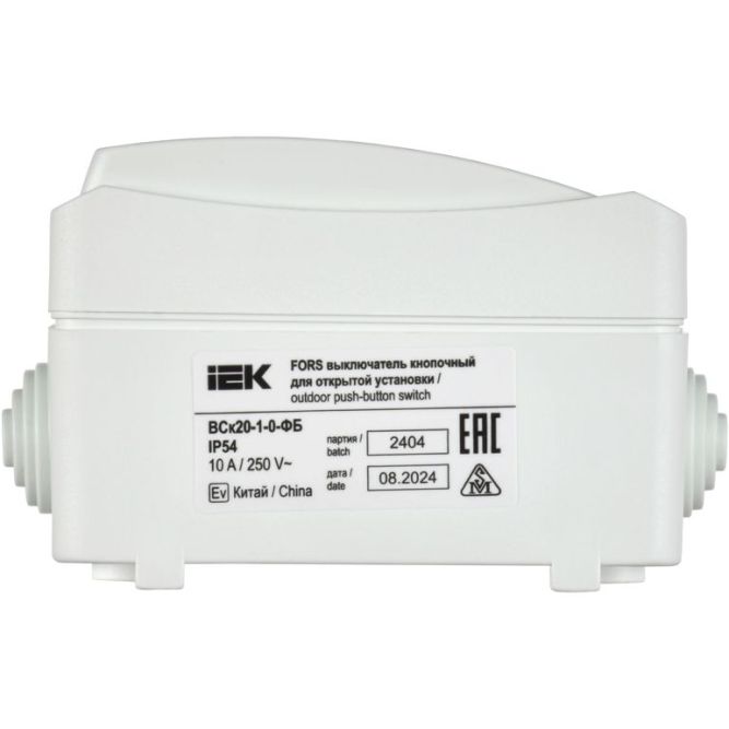 Выключатель кнопочный 1-кл. ОП Форс IP54 ВСк20-1-0-ФБ бел. IEK EVS13-K01-10-54-DC
