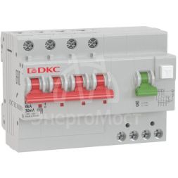 Выключатель автоматический дифференциального тока с защитой от сверхтоков YON MDV63-42C20-A 4п 30мА DKC MDV63-42C20-A