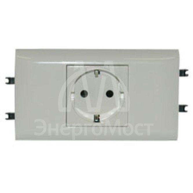 Механизм розетки 1-м СП Mosaic New 2мод. для кабель-канала DLP с заземл. бел. Leg 077431