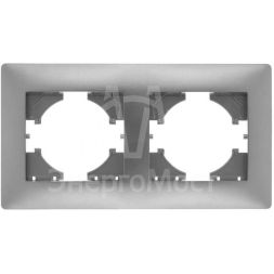 Рамка 2-м Bravo серебр. GUSI С1020-004