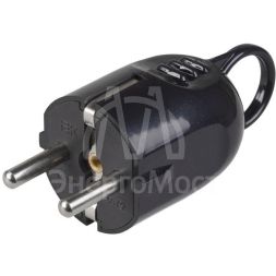 Вилка угловая ВПу12-02-Ст разборная с заземл. с кольцом 16А черн. IEK EVP12-16-01-K02