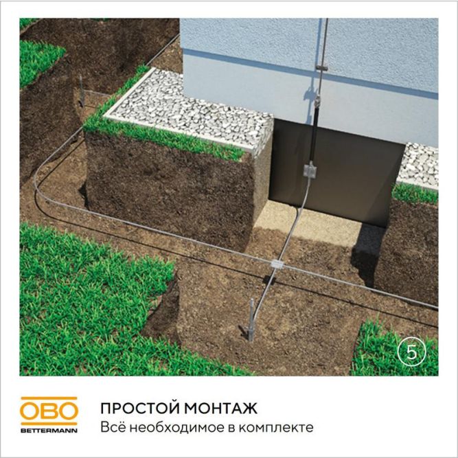 Комплект заземления безмуфтовый d16мм 3м сталь гор. цинк. OBO 6841313