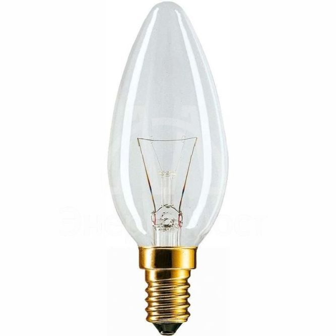 Лампа накаливания Stan 40Вт E14 230В B35 CL 1CT/10X10 Philips 926000006814