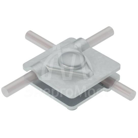 Соединитель универсальный 2US-D5-10 для прутка d5-10мм с 2 пластинами 50х50мм сталь КМ MA0276